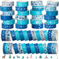 Blue White Snowflake Washi Masking Tape Set (Set of 6/12/24)