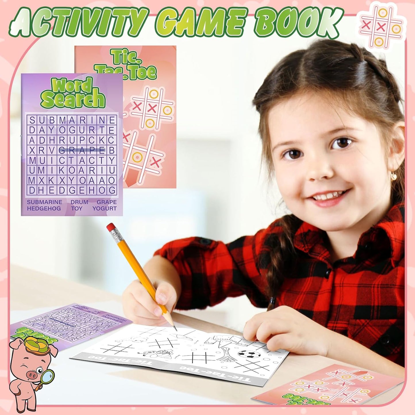 30 Pcs Mini Activity Books - 96 Different Games Include Mazes, Dot to Dot, Word Search, Word Scramble