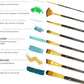 Set of 15 Premium Art Brushes for Watercolor, Acrylic & Oil Painting