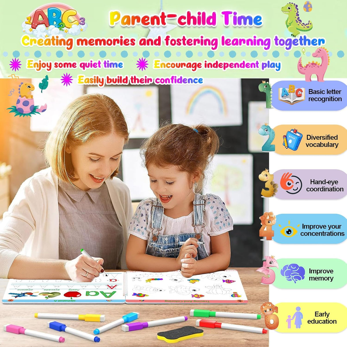Preschool Learning Activities Educational Workbook - 53 Activities