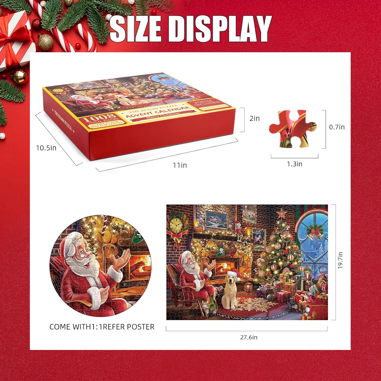 Puzzle Del Calendario Dell'avvento Di Natale - Puzzle Natalizi Per Adulti E Bambini 24 Parti 1008~p154493292 Puzzle Del Calendario Dell'avvento Di Natale - Puzzle Natalizi Per Adulti E Bambini 24 Parti 1008~p154493292