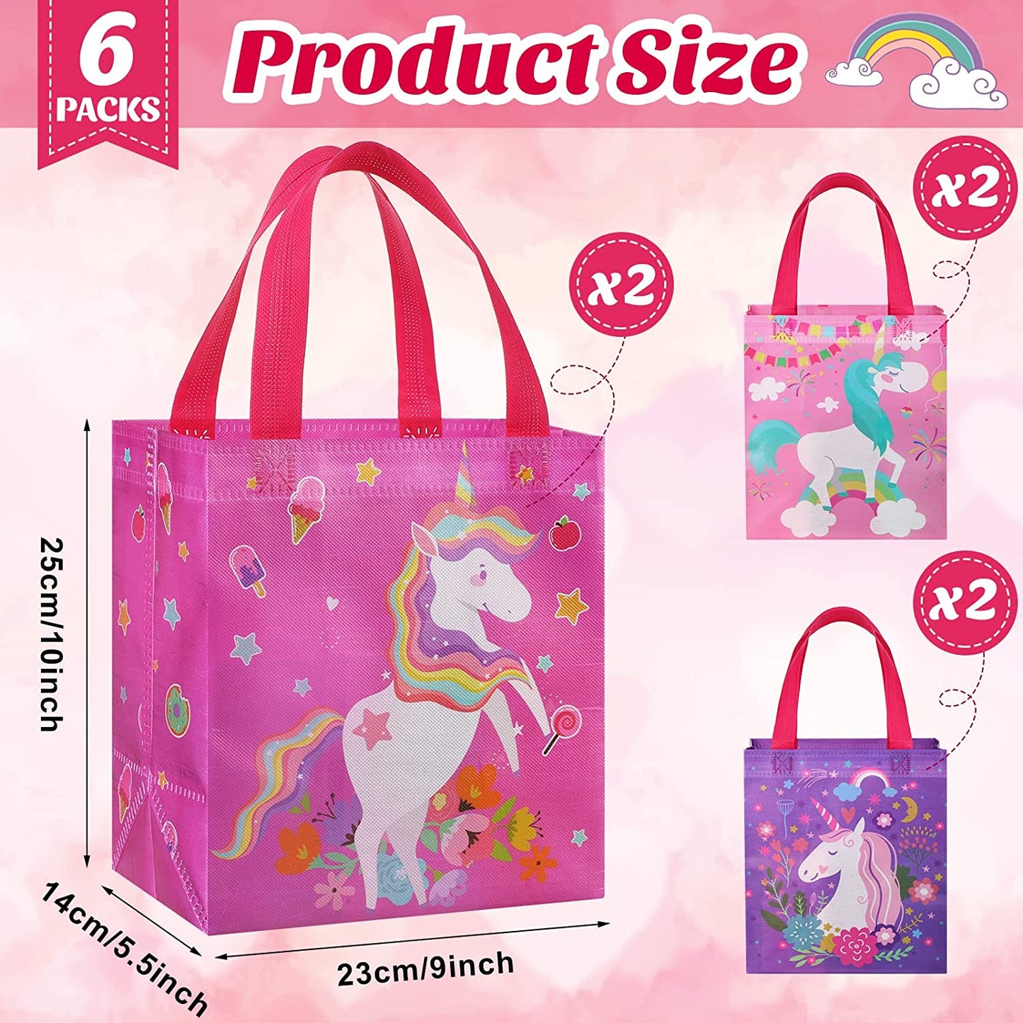 6 Pcs Unicorn Gift Bags