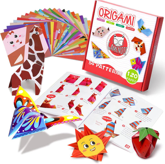 Gamenote Colorful Origami Kit 54 Projects 120 Double Sided Origami Paper