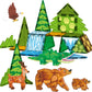 STEM Toy Magnetic Tiles - Jungle Animals, 30 Pieces