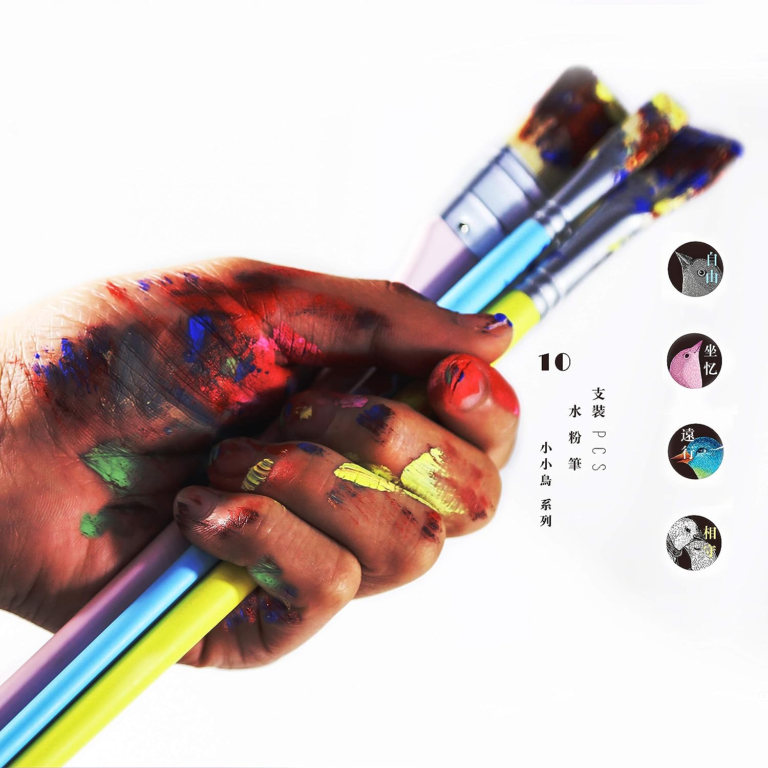 PRINxy Paint Brushes Set, 1 Pack 10 Pcs Plastic Rod Oil Brush Set Painting  Watercolor Hand Painted Art Brush Oil Brush Set,Face Nail Art,Miniature  Detailing and Rock Painting Pink 10PC 