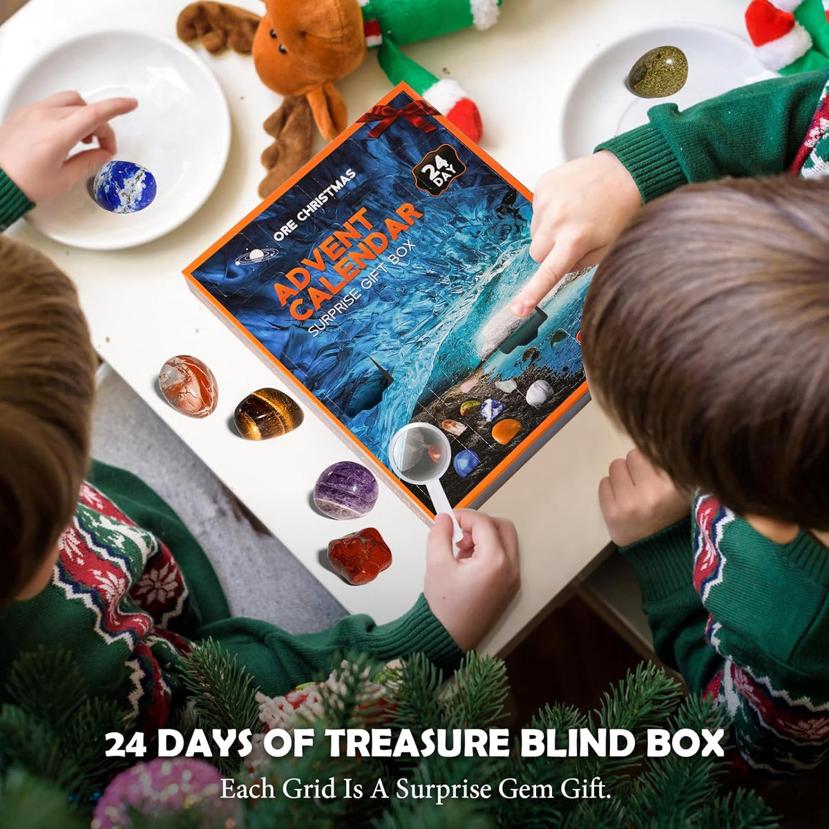 Kids 24 Crystals, Rocks and Minerals Collection Advent Calendar