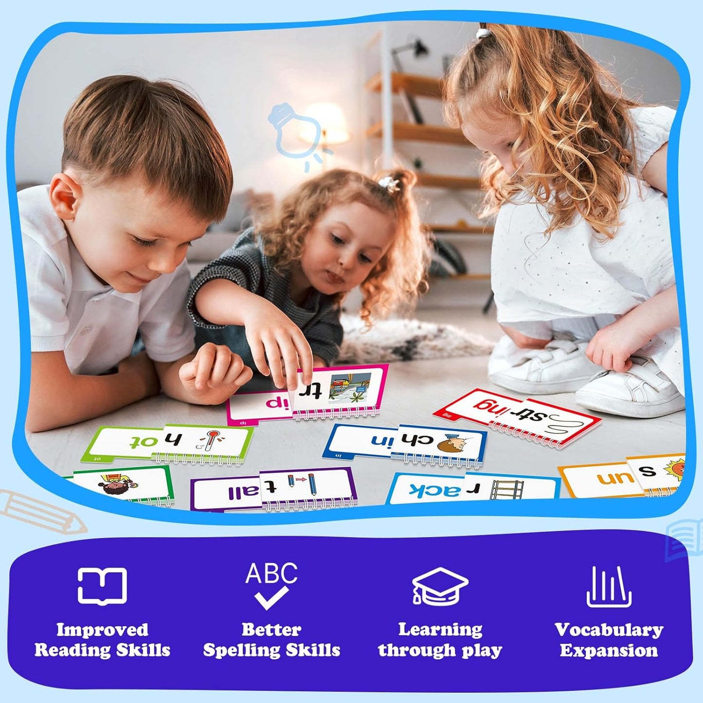 30 Phonics Vocabulary Learning Flashcards Books