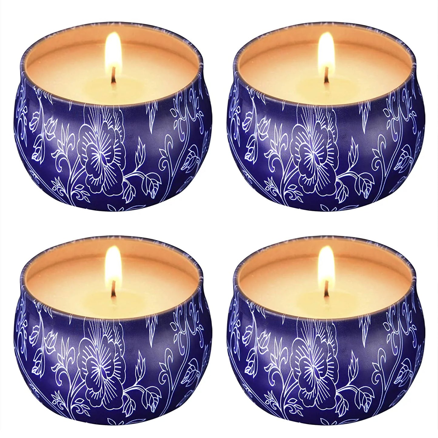 4 Pieces Citronella 100% Natural Candles Gift Set (4 x 4.4 Oz)