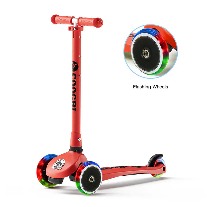 COOGHI Kids V1 Pro Kids Scooter 3 Wheel in Christmas Red - Ages 2-10Y