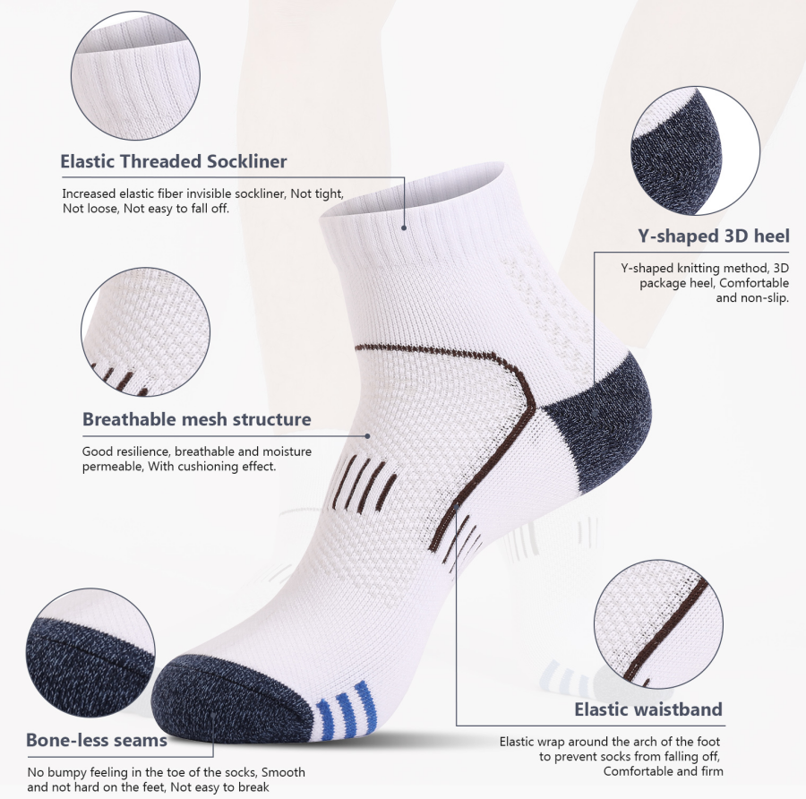 Breathable Cotton Socks - Set of 6 Pairs (One-Size)