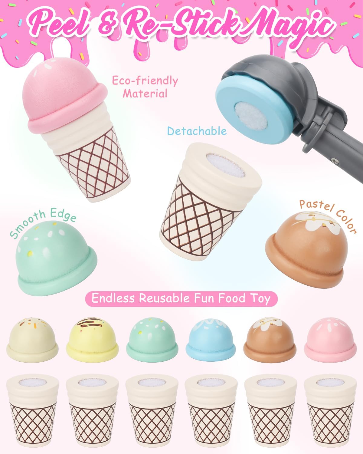 Wooden Ice Cream Shop Playset (3Y+)