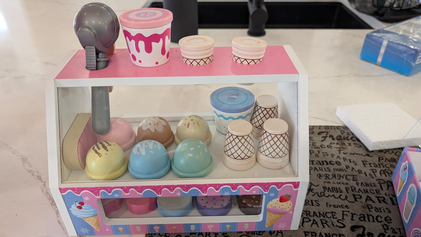Wooden Ice Cream Shop Playset (3Y+)