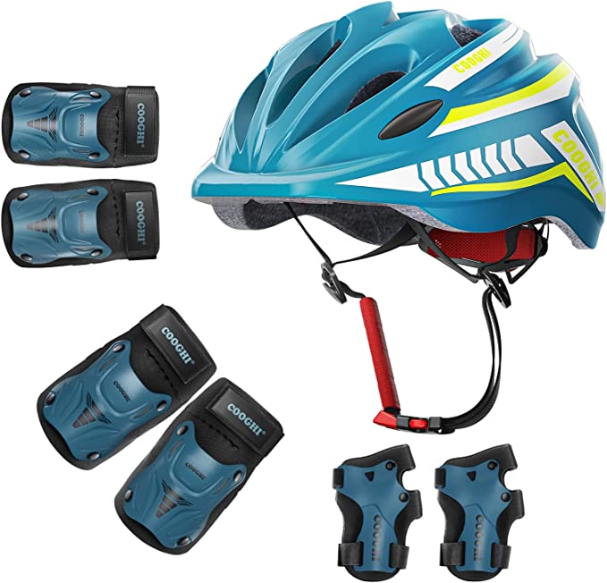 COOGHI Helmet and Knee Pads in Ocean Blue Age 3-6Y