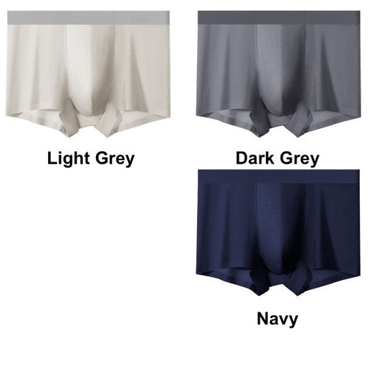 DoCare Men's Ultra-thin Ice Silk Fabric Summer Underwear [Black+Light Grey+Blue]