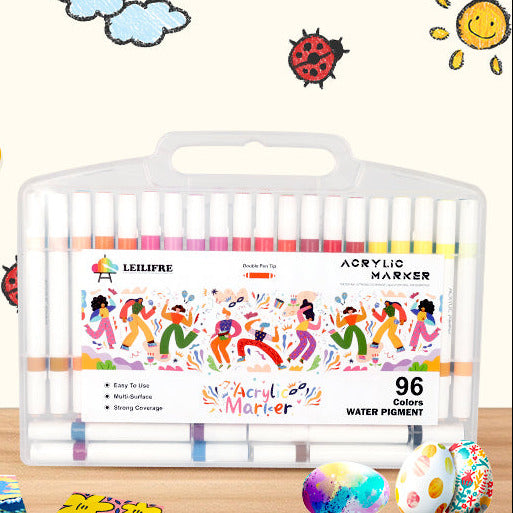96-Colors Dual Tip Fabric Paint Acrylic Markers