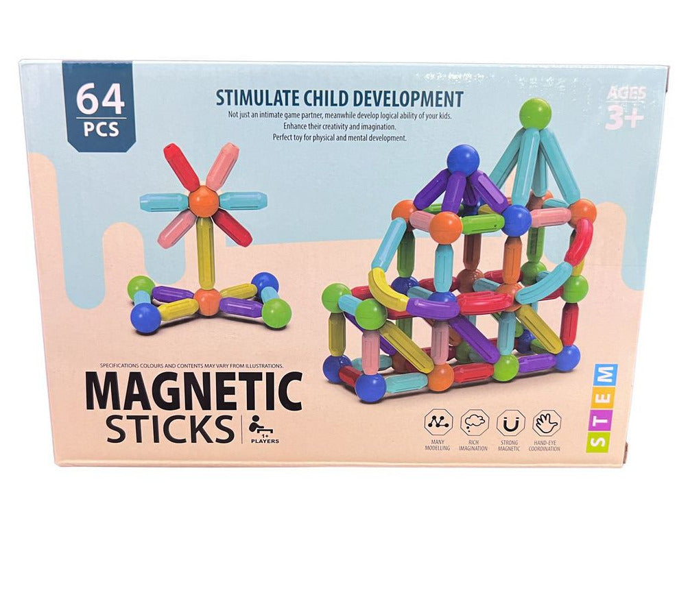 64 Pieces Magnetic Mini Stick Building Blocks Game