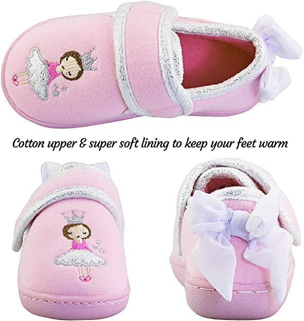 Girl Pink Ballerina Warm Slippers Shoes