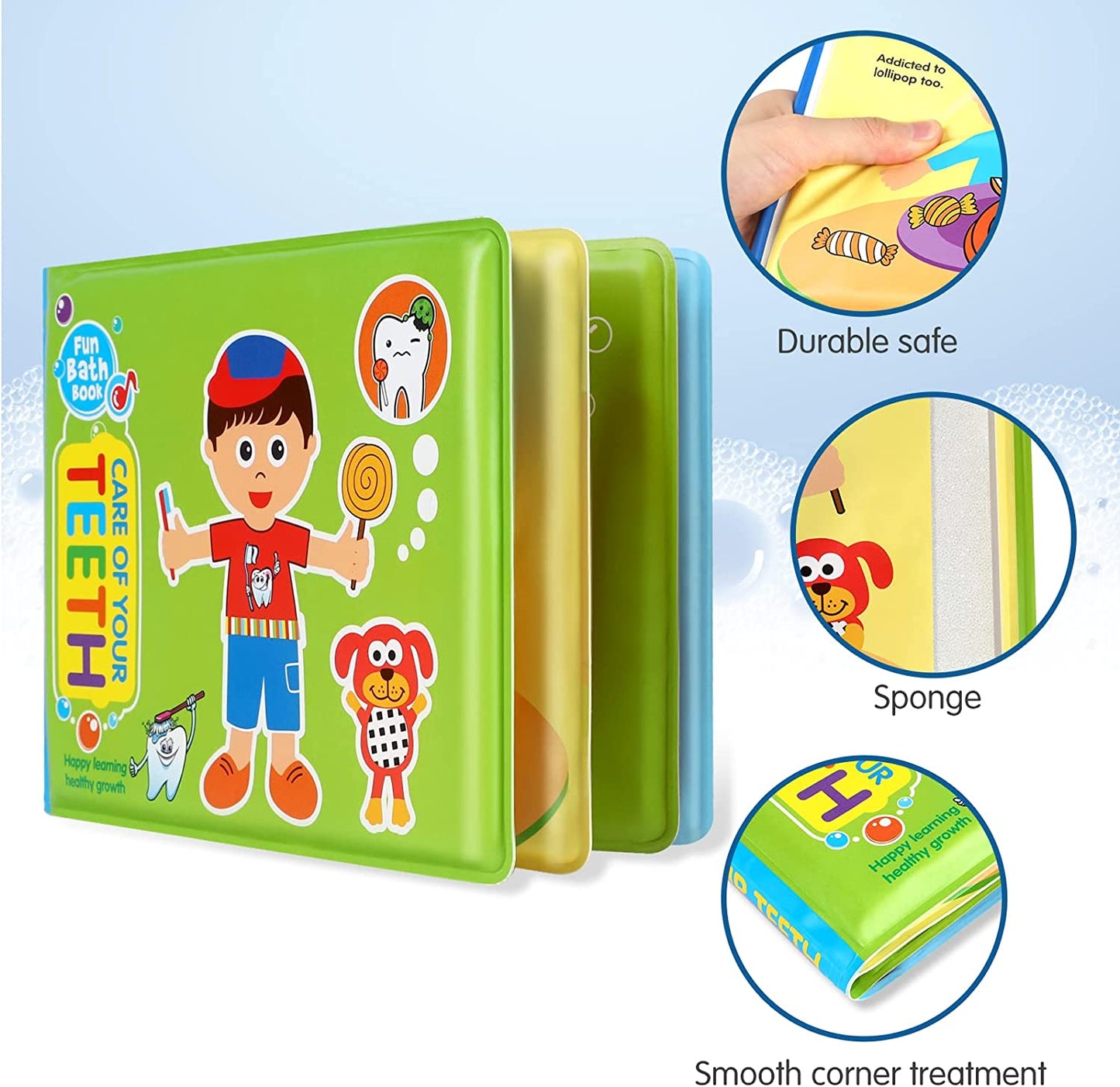 Fun Way to Learn in the Bath - Waterproof Interactive Baby Books