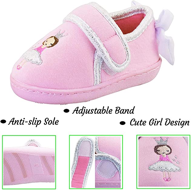 Girl Pink Ballerina Warm Slippers Shoes