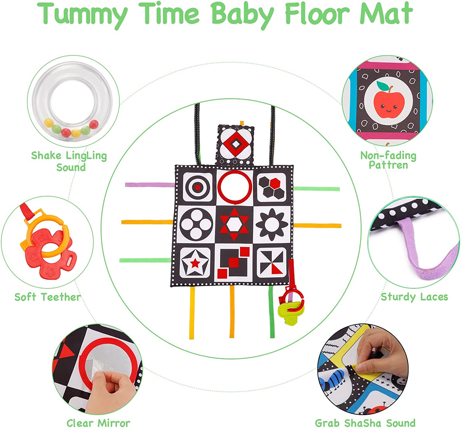 Black and white 2024 tummy time mat