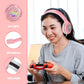 LED Music/Gaming Pink Headsets with Microphones