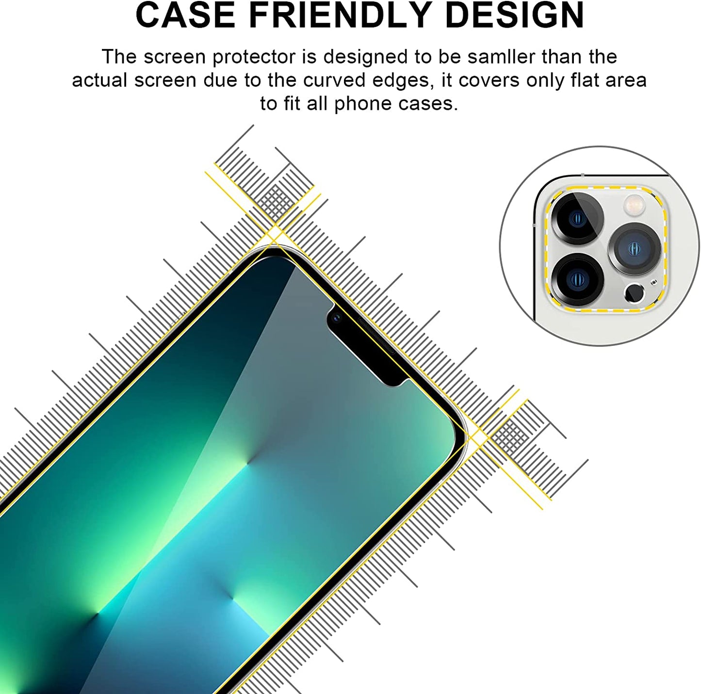 IPhone 14/13 Pro / Pro Max - 2x Tempered Glass Screen Protector + 2x Camera Lens Protector