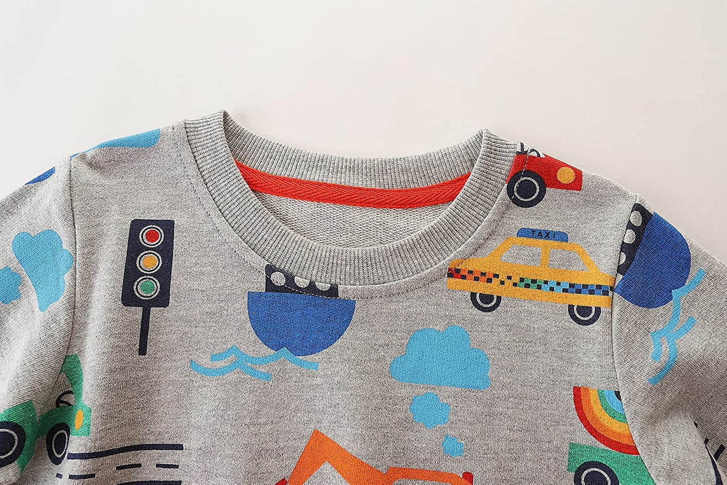 Kids Cotton Long-Sleeves Sweatshirt - Transportation