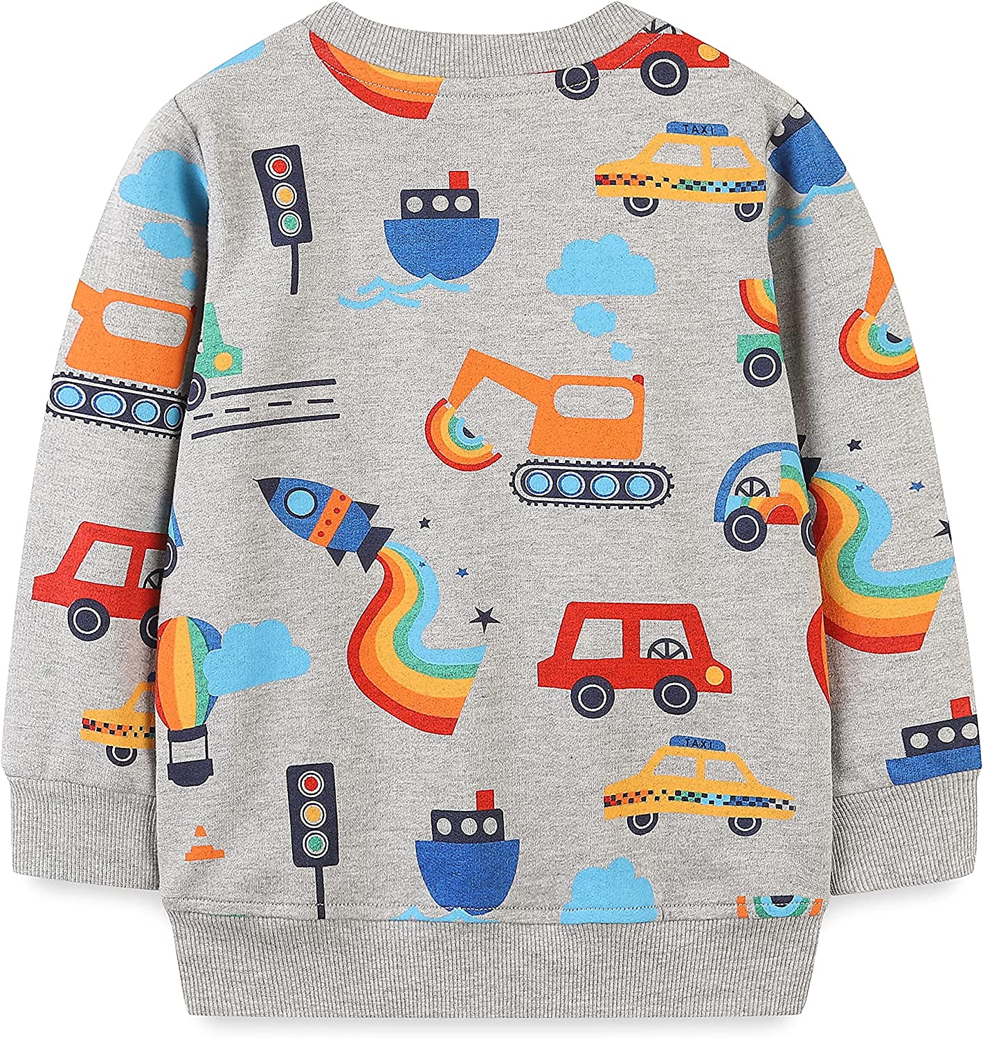 Kids Cotton Long-Sleeves Sweatshirt - Transportation