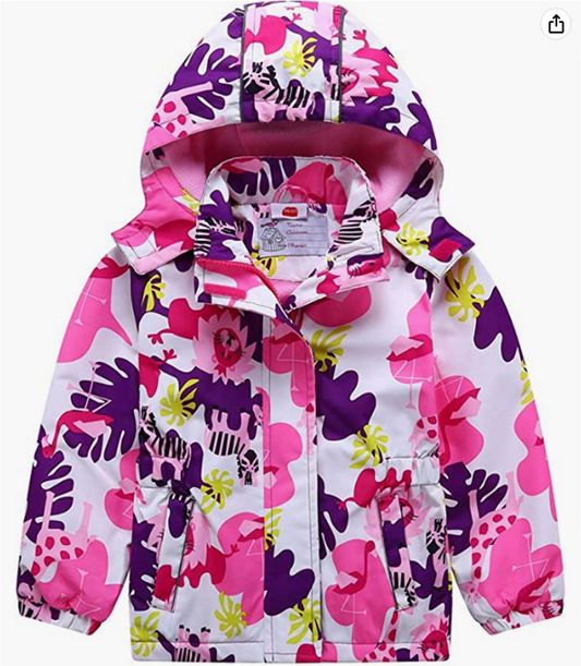 Kids Lightweight Rain Jacket Waterproof Windbreaker - Wild